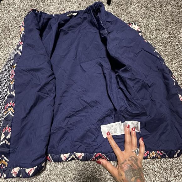 ROXY Womens Quilted Bomber Jacket Size L Aztec Southwest Preppy Lightweight Soft - Picture 6 of 7